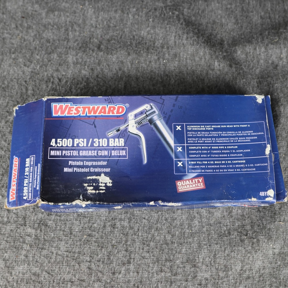 Westward 4BY86 Mini Pistol Grease Gun 4500 PSI 310 Bar Deluxe New Open Box